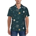 thumbnail image 1 of KLL Men's Hawaiian Shirt Short Sleeve Button Down Beach Shirts-Christmas Snowflake, 1 of 5