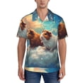 thumbnail image 1 of KLL Men's Hawaiian Shirt Short Sleeve Button Down Beach Shirts-Cloud Guinea Pig, 1 of 1