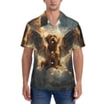 thumbnail image 1 of KLL Men's Hawaiian Shirt Short Sleeve Button Down Beach Shirts-Cloud Rainbow Winged Dog, 1 of 5