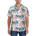 thumbnail image 1 of KLL Men's Hawaiian Shirt Short Sleeve Button Down Beach Shirts-Colorful Chameleons, 1 of 5