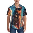 thumbnail image 1 of KLL Men's Hawaiian Shirt Short Sleeve Button Down Beach Shirts-Colorful Cloud Shepherd Dog, 1 of 5