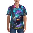 thumbnail image 1 of KLL Men's Hawaiian Shirt Short Sleeve Button Down Beach Shirts-Cute Fuzzy Fantasy Creatures, 1 of 5