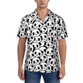thumbnail image 1 of KLL Men's Hawaiian Shirt Short Sleeve Button Down Beach Shirts-Cute Panda Face, 1 of 5