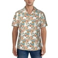 thumbnail image 1 of KLL Men's Hawaiian Shirt Short Sleeve Button Down Beach Shirts-Cute Rabbit Floral, 1 of 5