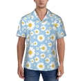 thumbnail image 1 of KLL Men's Hawaiian Shirt Short Sleeve Button Down Beach Shirts-Daisies Flowers, 1 of 5