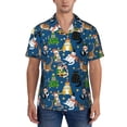 thumbnail image 1 of KLL Men's Hawaiian Shirt Short Sleeve Button Down Beach Shirts-Different Cats Christmas, 1 of 5