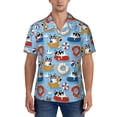 thumbnail image 1 of KLL Men's Hawaiian Shirt Short Sleeve Button Down Beach Shirts-Dogs With Pool Floats, 1 of 5