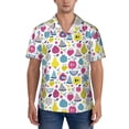 thumbnail image 1 of KLL Men's Hawaiian Shirt Short Sleeve Button Down Beach Shirts-Doodle Fruits, 1 of 5