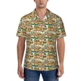 thumbnail image 1 of KLL Men's Hawaiian Shirt Short Sleeve Button Down Beach Shirts-Doodle Owls, 1 of 5