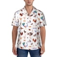 thumbnail image 1 of KLL Men's Hawaiian Shirt Short Sleeve Button Down Beach Shirts-Farm Birds Goose, 1 of 5