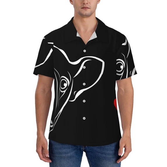 KLL Men's Hawaiian Shirt Short Sleeve Button Down Beach Shirts-French Bulldog