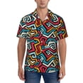 thumbnail image 1 of KLL Men's Hawaiian Shirt Short Sleeve Button Down Beach Shirts-Geometry, 1 of 1