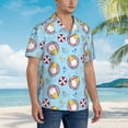 thumbnail image 1 of KLL Men's Hawaiian Shirt Short Sleeve Button Down Beach Shirts-Gnome Pool Party, 1 of 6