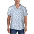 thumbnail image 1 of KLL Men's Hawaiian Shirt Short Sleeve Button Down Beach Shirts-Gray White Floral, 1 of 5