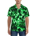 thumbnail image 1 of KLL Men's Hawaiian Shirt Short Sleeve Button Down Beach Shirts-Green Tie Dye, 1 of 1