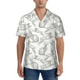 thumbnail image 1 of KLL Men's Hawaiian Shirt Short Sleeve Button Down Beach Shirts-Hand Drawn Rabbit, 1 of 5