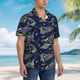 thumbnail image 1 of KLL Men's Hawaiian Shirt Short Sleeve Button Down Beach Shirts-Hand Drawn Rockets, 1 of 6