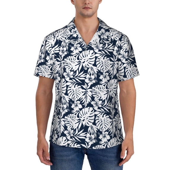 KLL Men's Hawaiian Shirt Short Sleeve Button Down Beach Shirts-Hawaiian Style