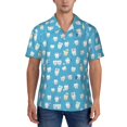 thumbnail image 1 of KLL Men's Hawaiian Shirt Short Sleeve Button Down Beach Shirts-Healthy And Ill White Teeth, 1 of 5