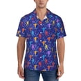 thumbnail image 1 of KLL Men's Hawaiian Shirt Short Sleeve Button Down Beach Shirts-Ice Hockey Players With Puck, 1 of 5