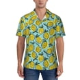 thumbnail image 1 of KLL Men's Hawaiian Shirt Short Sleeve Button Down Beach Shirts-Lemon, 1 of 5