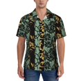 thumbnail image 1 of KLL Men's Hawaiian Shirt Short Sleeve Button Down Beach Shirts-Lilies Flowers, 1 of 5