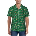 thumbnail image 1 of KLL Men's Hawaiian Shirt Short Sleeve Button Down Beach Shirts-Milk Tea, 1 of 5