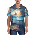 thumbnail image 1 of KLL Men's Hawaiian Shirt Short Sleeve Button Down Beach Shirts-Ocean View Bedroom, 1 of 5