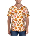 thumbnail image 1 of KLL Men's Hawaiian Shirt Short Sleeve Button Down Beach Shirts-Orange Autumn Leaves, 1 of 5