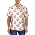 thumbnail image 1 of KLL Men's Hawaiian Shirt Short Sleeve Button Down Beach Shirts-Orange Fox, 1 of 5