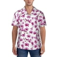 thumbnail image 1 of KLL Men's Hawaiian Shirt Short Sleeve Button Down Beach Shirts-Orchids Flowers, 1 of 5