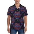 thumbnail image 1 of KLL Men's Hawaiian Shirt Short Sleeve Button Down Beach Shirts-Paisley And Owls, 1 of 5