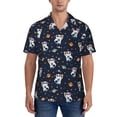 thumbnail image 1 of KLL Men's Hawaiian Shirt Short Sleeve Button Down Beach Shirts-Panda Astronaut, 1 of 5