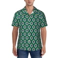 thumbnail image 1 of KLL Men's Hawaiian Shirt Short Sleeve Button Down Beach Shirts-Peacock'S Tail, 1 of 5