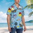 thumbnail image 1 of KLL Men's Hawaiian Shirt Short Sleeve Button Down Beach Shirts-Pirate Marine Animals, 1 of 1