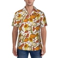 thumbnail image 1 of KLL Men's Hawaiian Shirt Short Sleeve Button Down Beach Shirts-Pumpkin Corn Daisy, 1 of 5