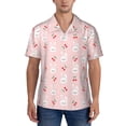 thumbnail image 1 of KLL Men's Hawaiian Shirt Short Sleeve Button Down Beach Shirts-Rabbit And Cherry, 1 of 5