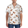 thumbnail image 1 of KLL Men's Hawaiian Shirt Short Sleeve Button Down Beach Shirts-Rabbit And Squirrel, 1 of 5