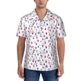 thumbnail image 1 of KLL Men's Hawaiian Shirt Short Sleeve Button Down Beach Shirts-Rabbit Eating, 1 of 5