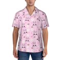 thumbnail image 1 of KLL Men's Hawaiian Shirt Short Sleeve Button Down Beach Shirts-Rabbit Face, 1 of 5