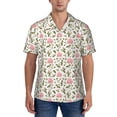 thumbnail image 1 of KLL Men's Hawaiian Shirt Short Sleeve Button Down Beach Shirts-Rose Flowers, 1 of 5