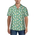 thumbnail image 1 of KLL Men's Hawaiian Shirt Short Sleeve Button Down Beach Shirts-SHIBA WITH FLORAL, 1 of 5