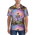 thumbnail image 1 of KLL Men's Hawaiian Shirt Short Sleeve Button Down Beach Shirts-Sky Sunflower Skull, 1 of 5