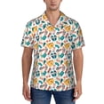 thumbnail image 1 of KLL Men's Hawaiian Shirt Short Sleeve Button Down Beach Shirts-Travel Elements, 1 of 5