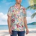 thumbnail image 1 of KLL Men's Hawaiian Shirt Short Sleeve Button Down Beach Shirts-Trendy Floral Design, 1 of 6