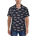 thumbnail image 1 of KLL Men's Hawaiian Shirt Short Sleeve Button Down Beach Shirts-USA, 1 of 5
