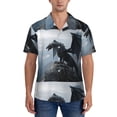 thumbnail image 1 of KLL Men's Hawaiian Shirt Short Sleeve Button Down Beach Shirts-Valley Gray Dragon, 1 of 5