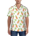 thumbnail image 1 of KLL Men's Hawaiian Shirt Short Sleeve Button Down Beach Shirts-Vegan Fruit Carrot, 1 of 5
