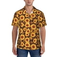 thumbnail image 1 of KLL Men's Hawaiian Shirt Short Sleeve Button Down Beach Shirts-Vintage Brown Plaid Sunflower, 1 of 5