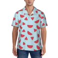 thumbnail image 1 of KLL Men's Hawaiian Shirt Short Sleeve Button Down Beach Shirts-Watermelon, 1 of 5